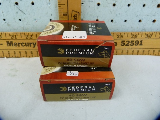 Ammo: 2 boxes/20 Federal Premium 40 S&W, 155 gr, 2x$