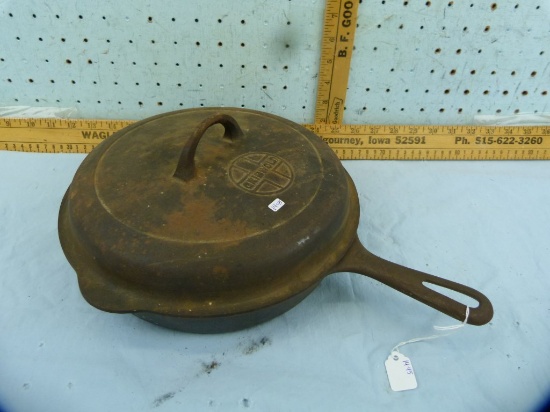 Griswold No. 8 cast iron skillet with lid, Erie, PA, 704 N