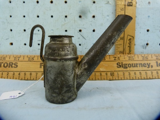 Dunlap Pittsburgh miner's oil wick lamp, 4" T