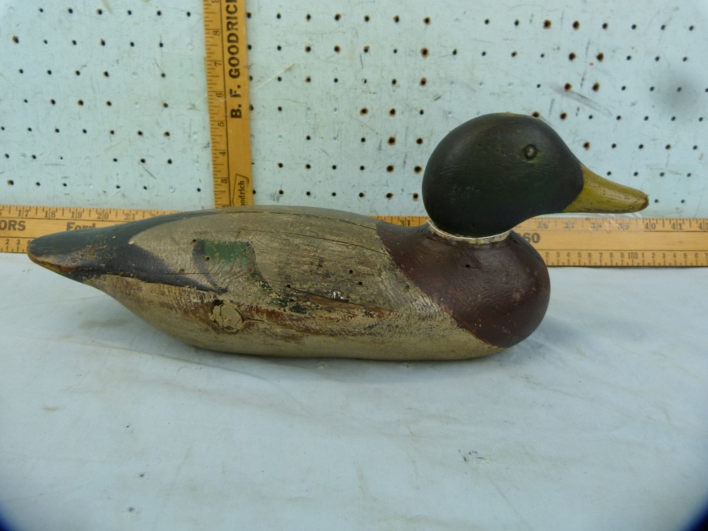 Mason Tack Eye Wooden Duck Decoy Mallard Drake Art Antiques