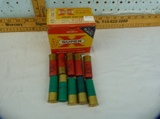 Ammo: box of 25, 12 ga 2-3/4" slugs (20 Remington & 5 Western SuperX) AOM