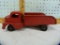 Metal toy dump truck w/fixed bed, 11-1/4