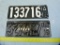 (2) 1919 Metal Iowa license plates, 15