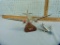 2 Model airplanes, includes 1:72 Douglas DC-3 (wood) w/stand