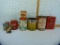 9 Tins: petroleum & tobacco; various conditions, some roughness