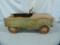 Unmarked metal pedal car, rusty, 17-1/2