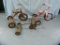 3 Tricycles, various conditions, some rust, roughness