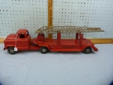 Buddy-L metal toy firetruck with ladder, B.L.F.D