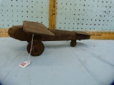 Metal toy airplane, 12-1/2