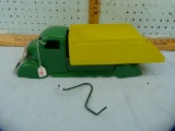 Unmarked metal toy dump truck - partial, 15-3/4
