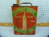 Empire State Motor Oil 2-gallon tin, some roughness on finish