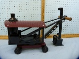 1937 Ride Em Keystone steam shovel metal toy, 20-1/2