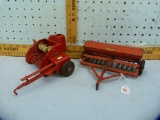 2 Metal toys: seeder (marked Made in USA) & chopper