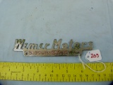 Metal name plate: Wemer Motors, Sigourney, IA, 5-3/4