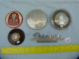 4 Round emblems & metal advertising name plate