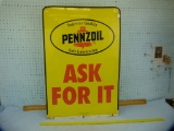Pennzoil metal display sign 