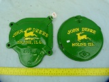2 John Deere cast iron planter covers, repainted