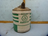 Cities Service 5-gallon oil tin, some rust on finish