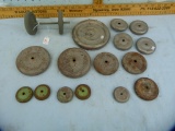 16 Metal wheels, includes 1 set with axles
