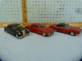 3 Tin friction cars: Ford & Mercedes, made in Japan, 3x$