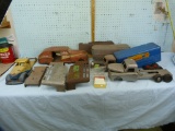 13 Metal toys/parts: trucks, trailers, car; rough/not complete