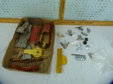 Parts for toy metal vehicles, includes 2 non-complete trucks