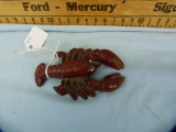 Cast iron bottle opener, lobster, 3-1/2