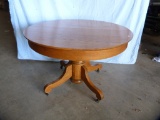 Round oak table, 45
