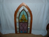 Stained glass window, bullet shape, 37