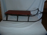 Painted iron sled w/wooden platform, 36