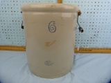 Red Wing 6-gallon crock with wire handles, small wing