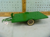 Unmarked metal toy flatbed trailer, 12-3/8