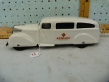 Toy metal ambulance with Wyandotte decal, 11-1/4