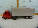 Wyandotte Toys semi truck and trailer, 2-pc, 22-1/4