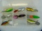 8 Metal lip Storm Bait fishing lures, in plastic tackle trap