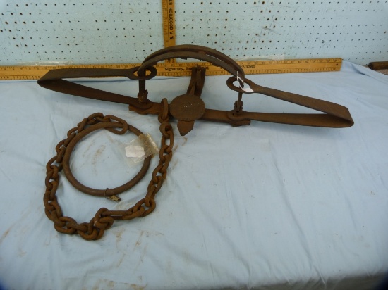 S. Newhouse bear trap, 34-1/4" L, No. 15(?)