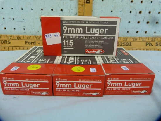 Ammo: 4 boxes/50 Aguila 9 mm Luger, 115 gr, FMJ, 4x$