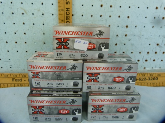Ammo: 5 boxes/15 Winchester 12 ga, 2-3/4", rifled slug, 5x$