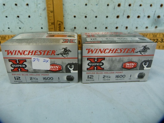 Ammo: 2 boxes/15 Winchester 12 ga, 2-3/4", rifled slug, 2x$