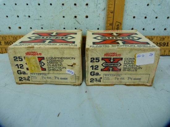 Ammo: 2 boxes/25 Western Super X 12 ga, 2-3/4", 7-1/2 shot, 2x$
