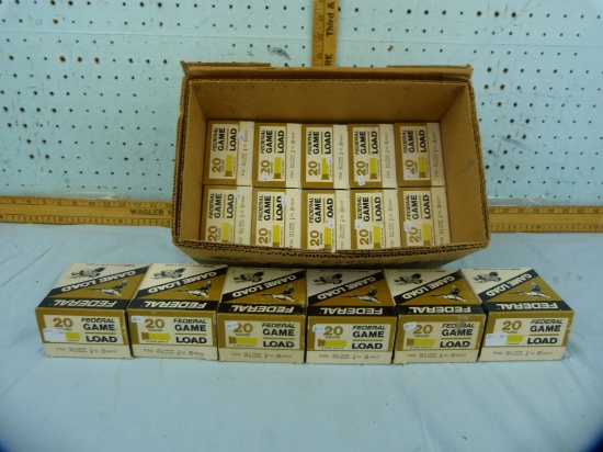 Ammo: 16 boxes/25 Federal 20 ga, 2-3/4", 8 shot, 16x$