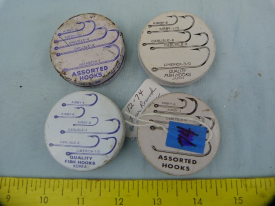 (4) 2-1/8" D round tins with hooks