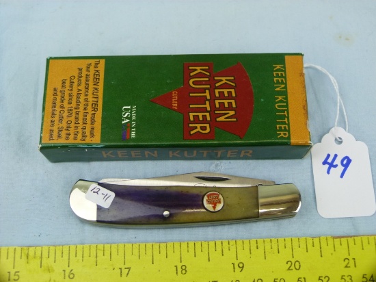 Keen Kutter USA trapper knife, purple, with box