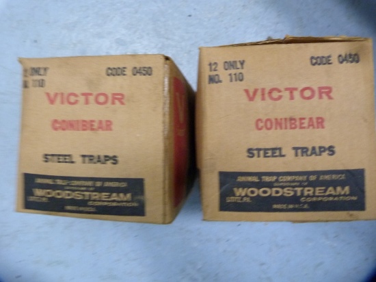 Traps: (24) Victor Conibear 110 steel traps, NIB, 24x$