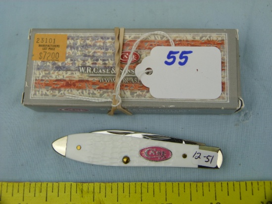 Case XX USA TB62028 teardrop knife, white, with box