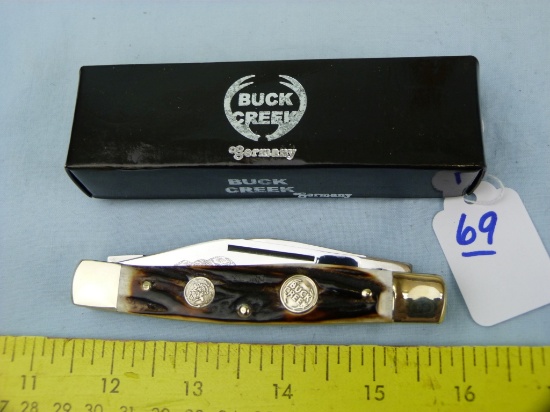 Buck Creek German stag Diamondback knife w/box