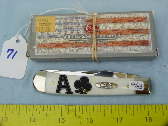 Case XX USA 6254 trapper knife, natural, Ace of Clubs, with box