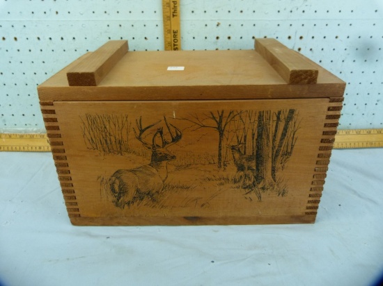 "The Classic" dovetail wood ammo box, hinged lid