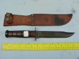 Ka-Bar USMC knife w/leather sheath, Olean, NY