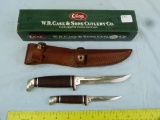 Case XX USA 2-knife set w/leather sheath, NIB